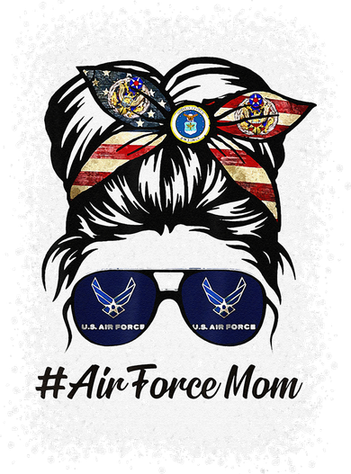 Air Force Mom Messy Bun Sunglasses Military Mom Mother's Day Cute Beanie