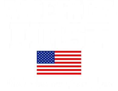 America First Make America Great Again Donald Trump USA Flag Button
