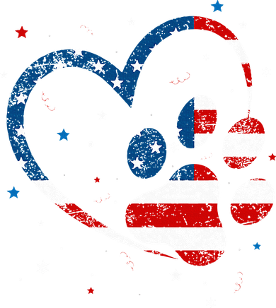 American Flag Patriotic Dog & Cat Paw Print 4th Of July Toddler T-Shirt