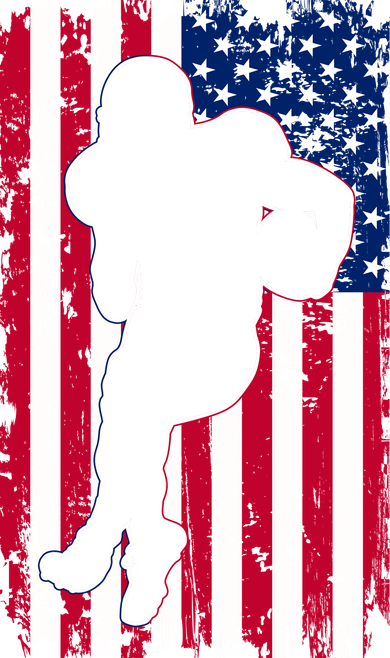 American Football Player Distressed USA Flag Hat
