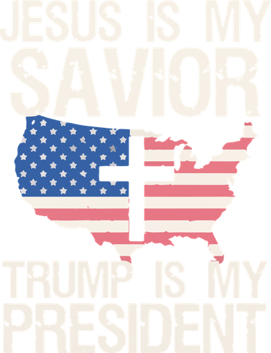 American Flag Tee Jesus Is My Savior Trump Is My President Kids T-Shirt
