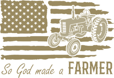 American Flag Tractor So God Made A Farmer T-Shirt