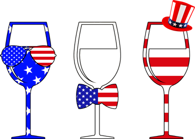 4th Of July Red White Blue Wine USA Glasses Toddler Hoodie