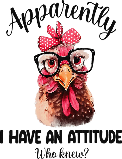 Apparently I Have An Attitude Who Knew Funny Chicken T-Shirt