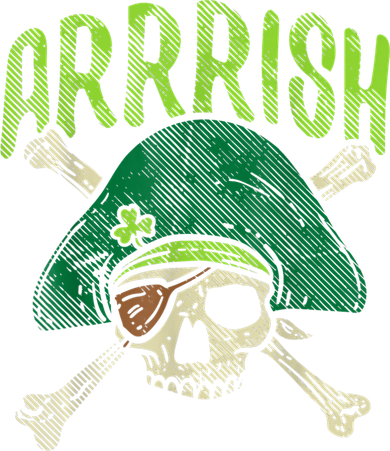 Arrish Irish Pirate Skull Leprechaun Happy St Patrick's Day Boys Toddler T-Shirt