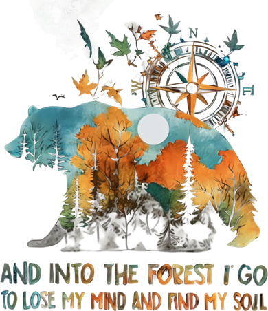 And Into The Forest I Go To Lose My Mind Camping Bear Coaster