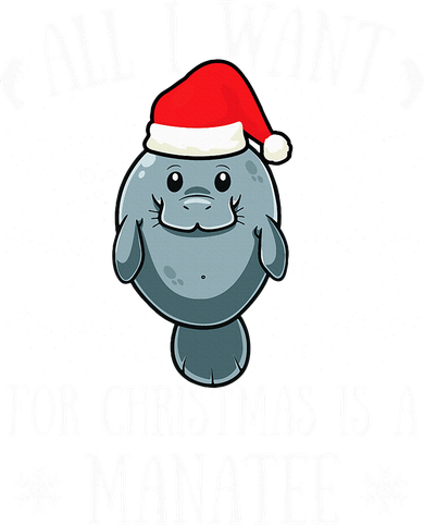 All I Want For Christmas Is A Manatee With Santa Claus Hat  16 in Basic Backpack