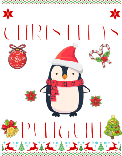 All I Want For Christmas Is A Penguin Funny Xmas Holiday Gift Polo
