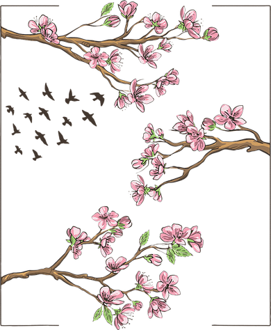 Aesthetic Japanese Style Cherry Blossom Tree Sakura Japan Toddler T-Shirt