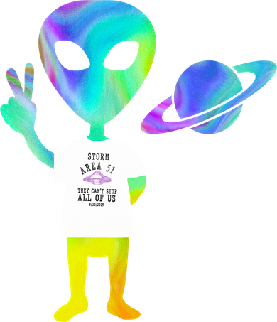 Colorful Alien Storm Area 51 Funny Toddler T-Shirt