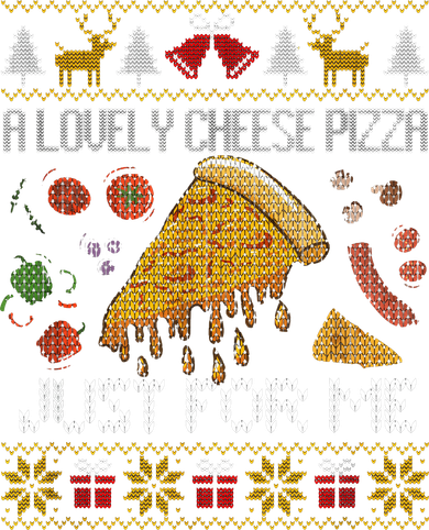 A Lovely Cheese Pizza Just For Me Christmas Ugly Alone Home Women's Tank Top