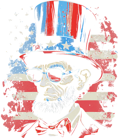 Abraham Lincoln Funny 4th of July American Flag USA America Kids T-Shirt