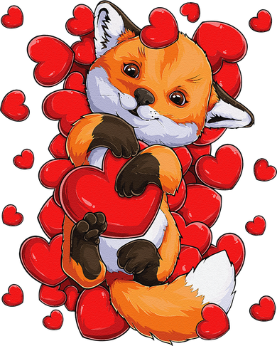 Animal Lovers Fox Heart Valentine's Days Tote Bag