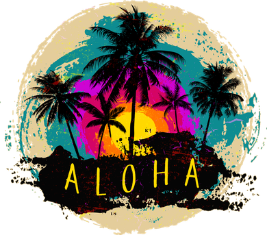 Painted Aloha Palms Beach Toddler T-Shirt