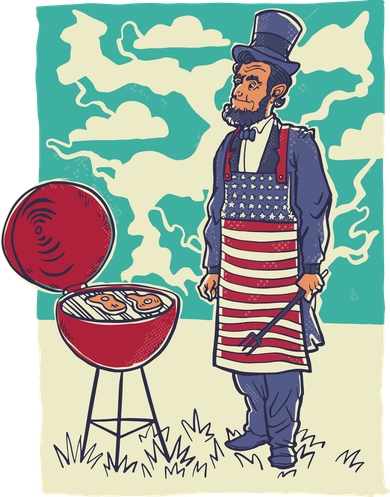 Abe Lincoln Patriotic Barbeque BBQ Women's T-Shirt
