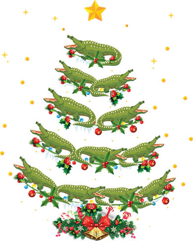 Alligator Lover Xmas Gift Alligator Christmas Tree Gift Bucket Hat