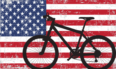 American Mountain Bike USA Flag Women's Hoodie