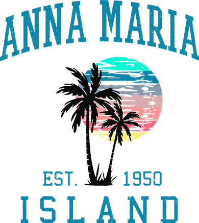 Anna Maria Island Florida Vintage Beach Palm Trees Summer Baby Bodysuit