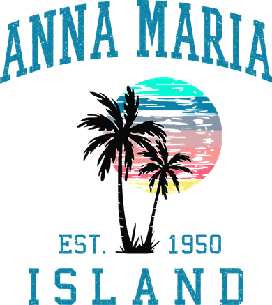 Anna Maria Island Florida Vintage Beach Palm Trees Summer Toddler Long Sleeve