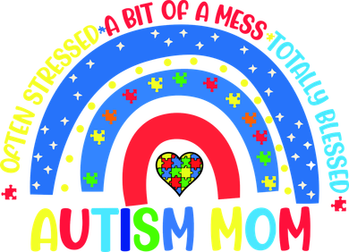 Autism Mom Rainbow Totally Blessed Awareness Love Puzzle Kids T-Shirt