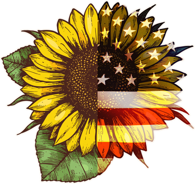 American Flag Sunflower Tank Top