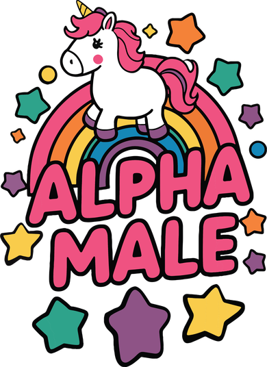 Alpha Male Unicorn Funny Embarrassing Joke Ironic Kids Hoodie