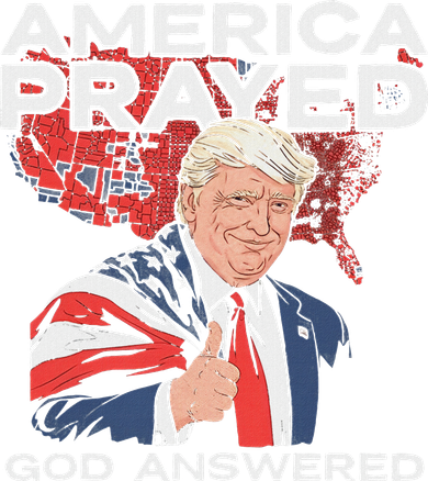 America Prayed God Answered Trump Ornament
