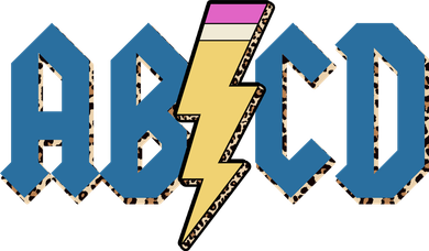 ABCD Pencil Lightning Rockn Roll Teacher Back To School Kids T-Shirt