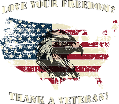 American Patriotic Love your Freedom Thank a Veteran  11oz C Handle Ceramic Mug
