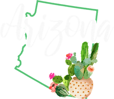 Arizona Pride State Map Cactus Vintage Arizona Mousepad