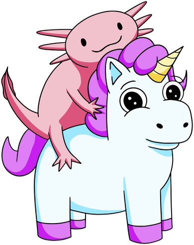 Axolotl Riding A Unicorn Funny Cute Toddler T-Shirt