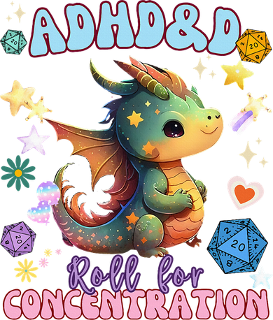 ADHD&D Roll For Concentration Cute Watercolor Dragon Toddler Hoodie