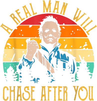 A Real Man Will Chase After You Horror Man With Knife Halloween Costume Vintage Doddie Hoodie