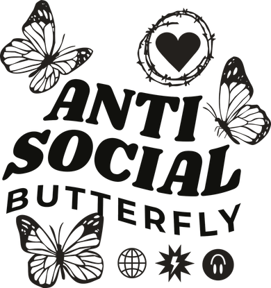 Anti Social Butterfly Retro Kids Hoodie