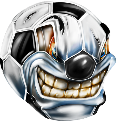 Angry Soccer Ball Ceramic Ornament