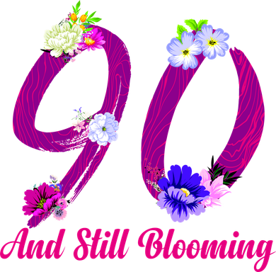 Still Blooming 90th Birthday Flowers Baby Bodysuit