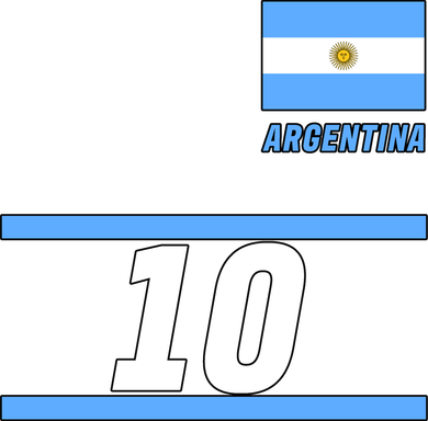 Argentina Soccer Jersey Number 10 Kids T-Shirt
