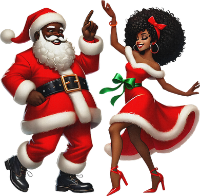 African Santa Mrs Claus Dancing African American Christmas Tote Bag