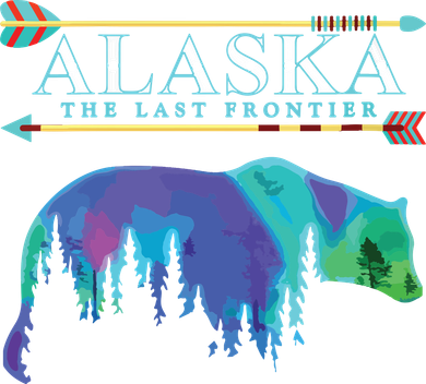 Alaska State Pride Alaska Northern Lights Alaskan Bear Women's Long Sleeve Shirt