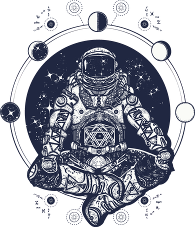Astronaut in the lotus position Mousepad