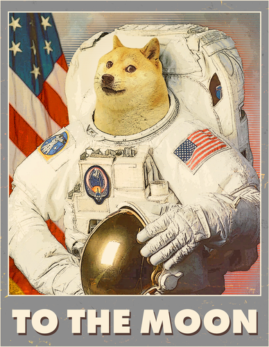 Vintage Astronaut Doge To The Moon Meme Toddler T-Shirt
