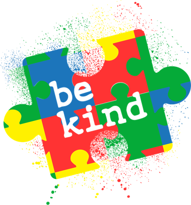 Autism Be Kind Puzzle Piece Splatter Kids T-Shirt