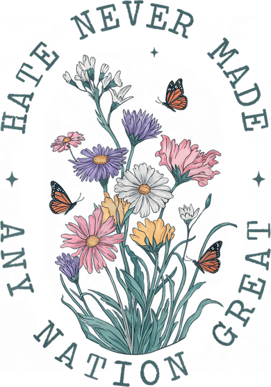 Anti Trump Floral Butterflies Democrat President Liberal Women's Hoodie