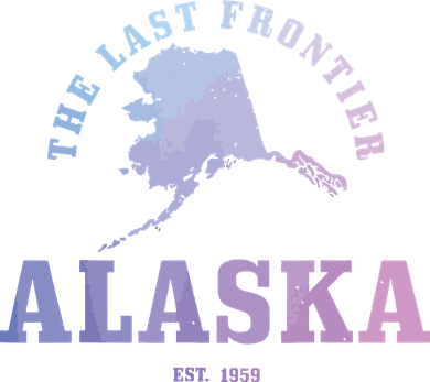 Alaska The Last Frontier State Map Est 1959 Vintage Women's Hoodie