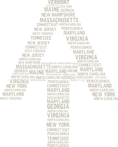 Appalachian Trail Symbol Word Cloud With Us Staates Ornament