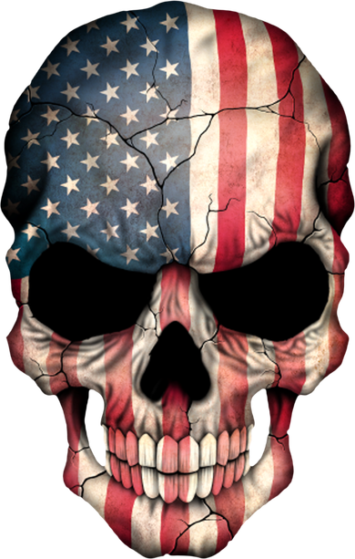 American USA Skull Grunge American Flag Women's Dry Zone Grid Polo