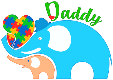 Autism Daddy Cute Elephant Women's Long Sleeve Shirt