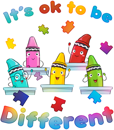 Autism - It's Ok To Be Different Crayons Toddler Long Sleeve