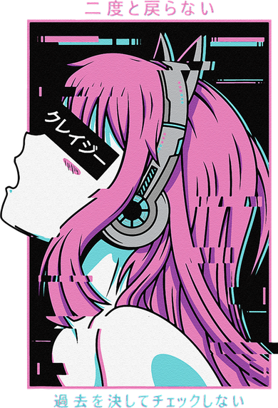 Aesthetic Vaporwave Crazy Waifu Anime Girl Kids Hoodie