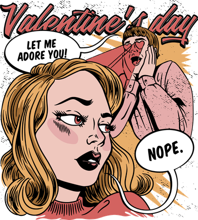 Anti Valentines Day Feminist Comic Women's Dry Zone Grid Polo